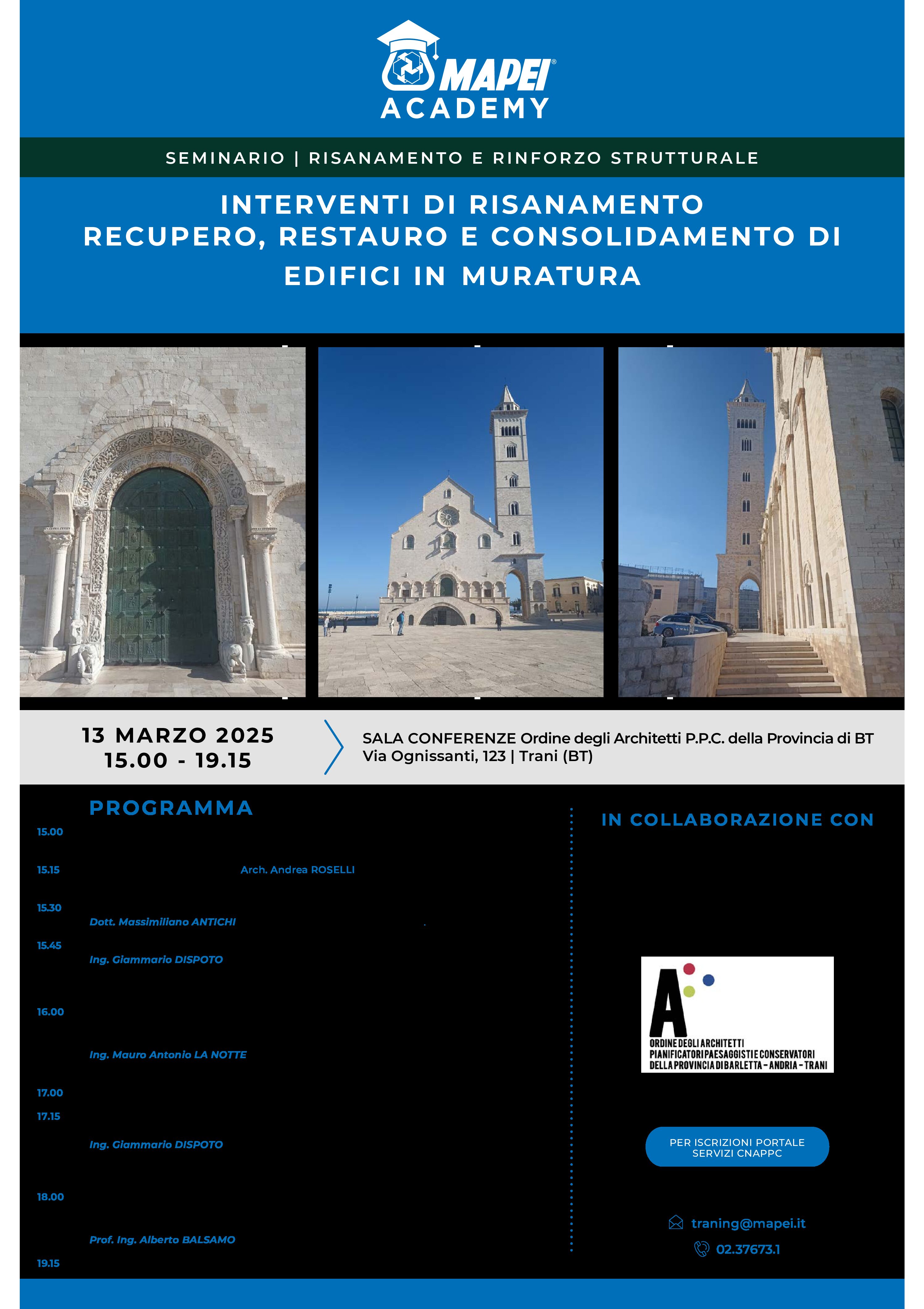 Seminario “INTERVENTI DI RISANAMENTO RECUPERO, RESTAURO E CONSOLIDAMENTO DI EDIFICI IN MURATURA”_13.03.2025